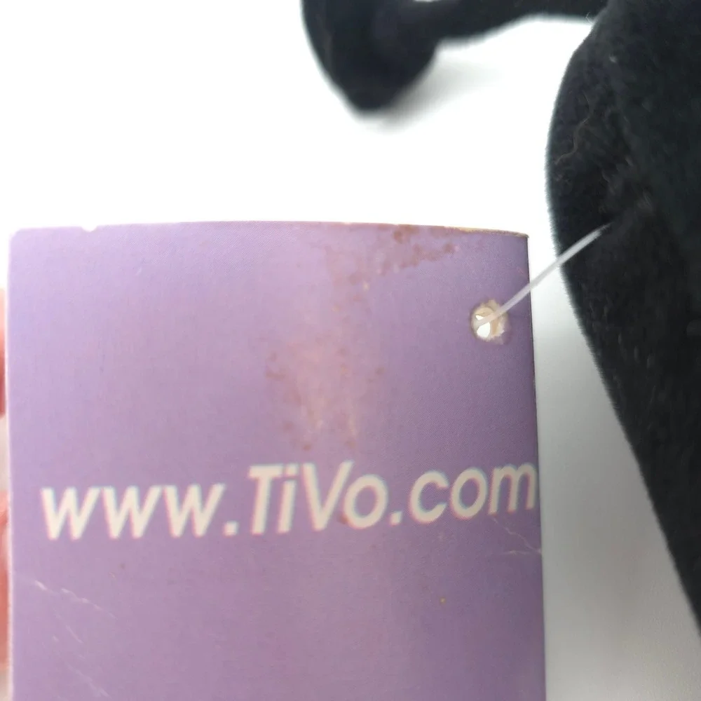 TiVo Mascot Plush Toy Small Black NWT Vintage Tech Advertising Logo Collectible